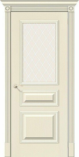 Межкомнатная дверь, Вуд Классик-15.1 Ivory, Шпон, Ivory