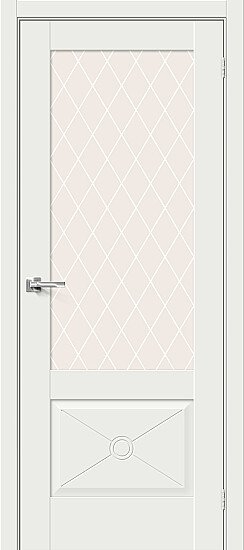 Межкомнатная дверь, Прима-13.Ф2.0.0 White Matt, Эмалит, White Matt