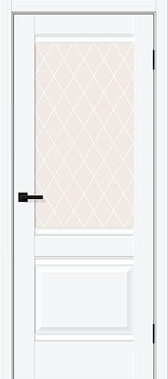 Межкомнатная дверь, Прима-3 White Silk, ПЭТ, White Silk