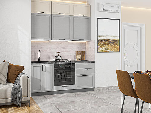 Кухня, Сканди-06 Cream Silkwood/Grey Silkwood, Cream Silkwood/Grey Silkwood
