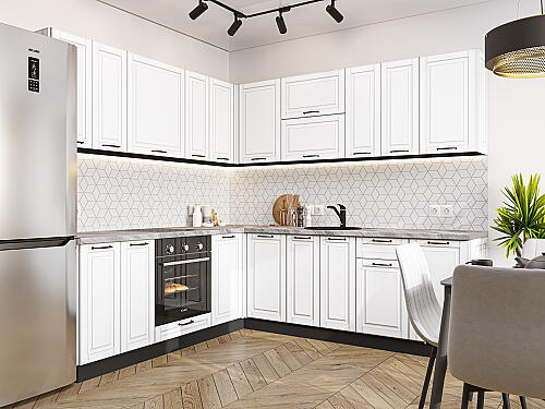 Кухня, Дублин-02 Special White 2140*2200/2400*600 №74215, Special White