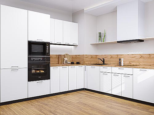 Кухня, Квадро-02 Белый 2140*2400/2150*600 №74593, Белый