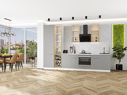 Кухня, Фьюжн-08 Silky Light Grey, Silky Light Grey