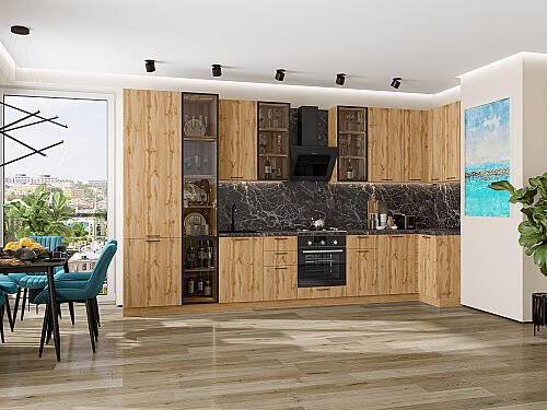 Кухня, Флэт-05 Wotan Oak 2S 2340*4000/1000*600, Wotan Oak 2S