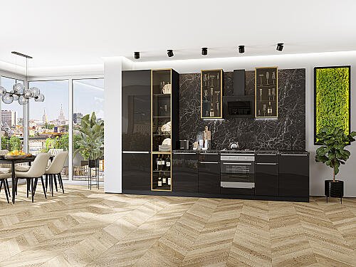 Кухня, Фьюжн-08 Anthracite 2340*3400*600 №79666, Anthracite