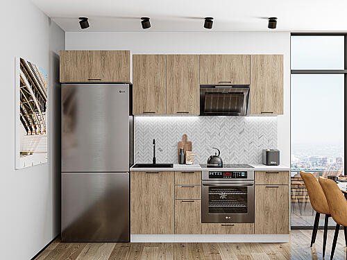 Кухня, Флэт-01 Natural Casella Oak 2S, Natural Casella Oak 2S