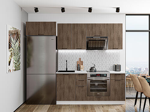 Кухня, Флэт-01 Brown Casella Oak 2S, Brown Casella Oak 2S