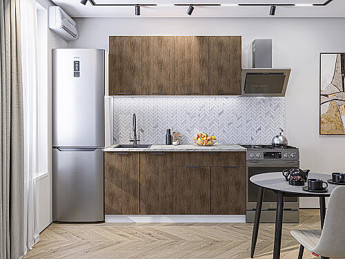 Кухня, Флэт-08 Brown Casella Oak 2S, Brown Casella Oak 2S