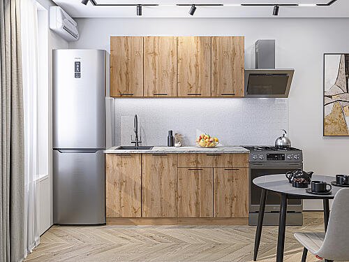 Кухня, Флэт-08 Wotan Oak 2S 2140*1600*600, Wotan Oak 2S