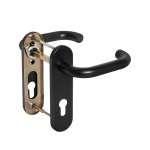 Фурнитура, Ручка дверная FP.DH72.0433 SS 201 BLACK с пружиной, нержавейка 201, черный, квадрат 9x140 мм, Нержавеющая ста