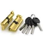 Фурнитура, Цилиндровый механизм (A202/60) A2002Knob60(25+10+25) с вертушкой PB латунь, Латунь