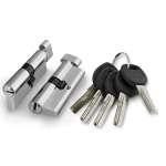 Фурнитура, Цилиндровый механизм (A202/100) A2002Knob100(50+10+40) с вертушкой SN никель, Никель